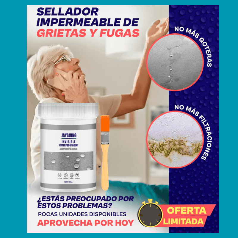 Sellador Impermeable de Grietas y Fugas - Pague 1 y lleve GRATIS Brocha + 250ML | SOLO HOY🔥